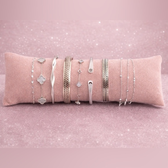 925 Silver clover bracelet adjustable 8in - Picture 12 of 14